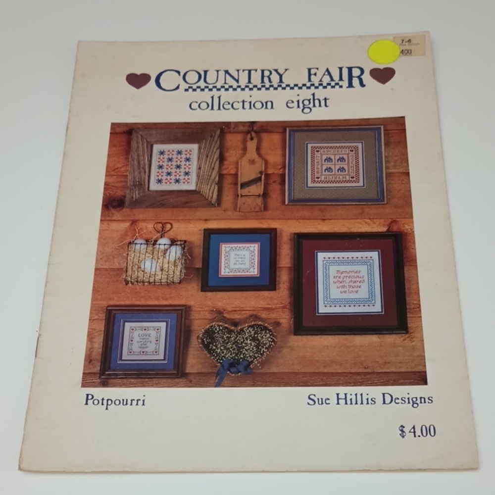 2/$15 VTG Country Fair Collection 8 Potpourri Cross Stitch Pattern ©1984